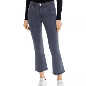 NWT FRAME Le Crop Mini Boot Jeans in Washed Gray Plaid